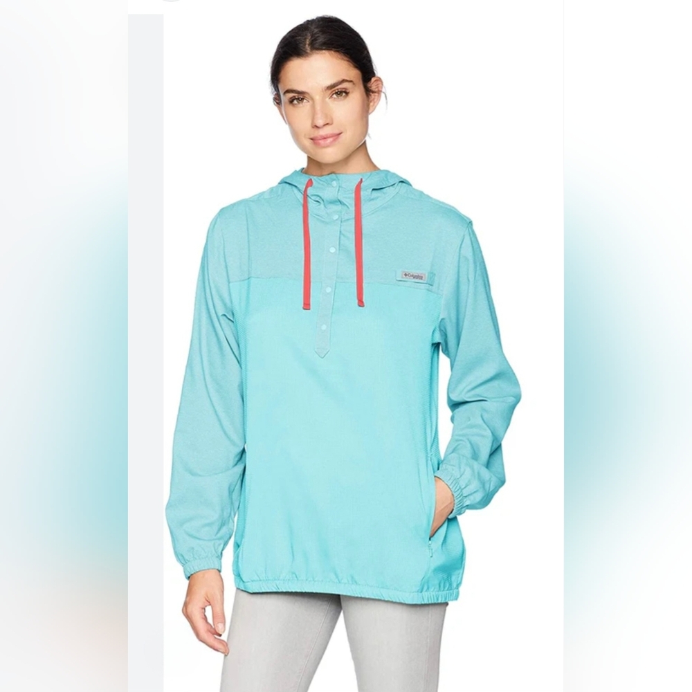 Columbia Women's PFG Tamiami Hoodie Sea Wave Blue Size L